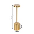 thumbnail image 3 of Efavormart Gold Metal Rechargeable Modern Cordless Table Lamp With Touch Control, Dimmable LED Desk Lamp Night Light with Solid Cylinder Base - 13" Tall, 3 of 11