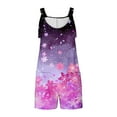 thumbnail image 5 of Women's Casual Rompers Stretchy Onesie Summer Sleeveless Shorts Floral Print Jumpsuits Loose with Pockets and Adaptable Strap, 5 of 6