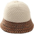 thumbnail image 3 of CoCopeaunts Bucket Hat for Women Fashion Stitching Knitted Fisherman Hat Winter Warm Woolen Basin Hat Outdoor Travel Vacation, 3 of 8
