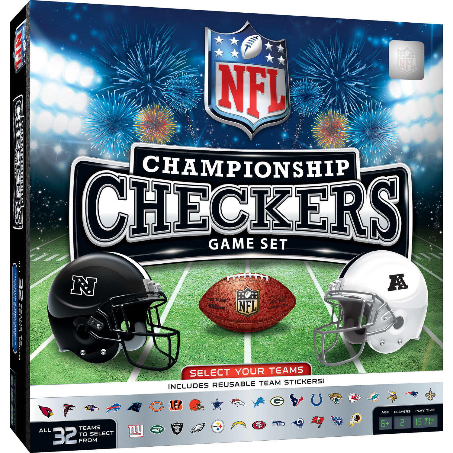 MasterPieces Officially licensed NFL League-NFL Checkers Board Game for Families and Kids ages 6 and Up - image 2 of 5