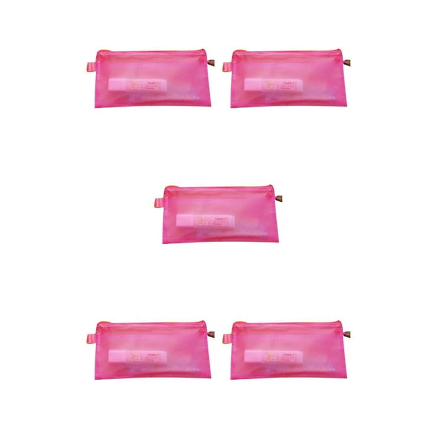 Inteprter Bolsa transparente de doble rejilla con cremallera para documentos, suministros de papelería de oficina, PVC, A4/A5/A6/B5 Type6 NO6