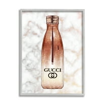 Designer Brand Chic Sports Fashion Bottle Marble 11 in x 14 in Framed Painting Art Print, by Stupell Home Décor