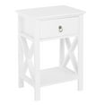 thumbnail image 3 of Ktaxon White Wood Beside Table Nightstand with Drawer, Side Storage End Table for Home Office Bedroom Living Room Furniture, 3 of 14