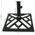 thumbnail image 3 of Sunnydaze Base de Parasol Carrée en Fonte Décorative Design Géométrique Moderne pour Patio Extérieur - 17 Pouces - Noir, 3 of 7