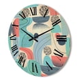 thumbnail image 3 of Designart 'Retro Shapes With Abstract Moons and Suns II' Modern Wood Wall Clock, 3 of 5