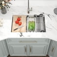 thumbnail image 4 of Kichae 28 Kitchen Sink Undermount Stainless Steel - 28x18 Inch Undermount Sink Ledge Workstation Stainless Steel Single Bowl Under Counter Kitchen Sinks Handmade Basin, 4 of 4