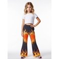 thumbnail image 2 of Girls Wide Leg Flared Pants, Digital Print Casual Bell Bottom Trousers for Kids, Cute Bottoms for Girls Ages 4-13, Spring Summer Autumn Wear, 2 of 6