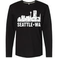 thumbnail image 3 of Inktastic Seattle Skyline Grunge Long Sleeve T-Shirt, 3 of 5
