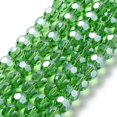 thumbnail image 2 of 10 strand Electroplate Glass Bead Strands Pearl Luster Plated Faceted(32 Facets) Round Green 8x7mm, 2 of 5