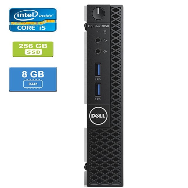 Remis à Neuf : Dell 3050 MICRO Intel Core i5-6500T 2,50 GHz, 8 Go, 256 Go SSD, Win 10 Pro