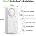 thumbnail image 4 of Wsdcam Wireless Freezers Alarm Adjustable Delay Fridge Alarm 4-in-1 Security for Doors 108dB Home Alarm System 2 Pack, 4 of 7
