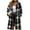 Black, variant on Baberdicy Women's Plus Size Long Hooded Trench Coat, Warm Plaid Wool Blend Overcoat , Plaid Hooded Trench, Long Wool-Blend Coat, Plus-Size Overcoat Black L