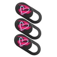 thumbnail image 2 of KONTONTY 3Pcs Black ABS Heart Shaped Cover for Laptop Camera with Privacy Sticker on Phone Computer Tablet, 2 of 5