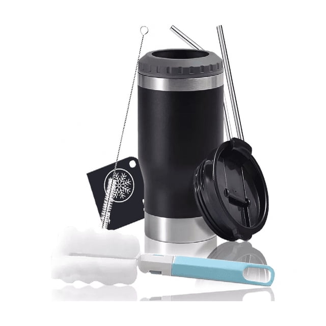Portalatas De Cerveza De Acero Inoxidable Vaso Térmico 14oz Negro