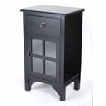 thumbnail image 5 of heather ann creations single door/drawer wooden cabinet with 4 square mirrored inserts, 30" x 18", woodgrain, 5 of 6