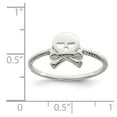 thumbnail image 3 of Sterling Silver Polished & Textured Skull & Crossbones Ring - Size 7, 3 of 3