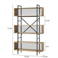 thumbnail image 2 of 6 Tier Bookshelf with Storage 71.3 Inch Tall Industrial Book Shelf with Matal Frame Open Display Bookshelves for Home Office, 2 of 8