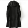 thumbnail image 5 of Lovskoo Womens Winter Coats Open Front Wrap Coat Pea Coat Fall Lapel Woolen Cloth Coat Trench Jacket Long Overcoat Outwear Black, 5 of 6