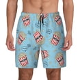 thumbnail image 2 of Goofa I Am A Fan Popcorn Printed Men's Swim Trunks Board Shorts Quick Dry Mens Swimming Trunks with Compression Liner,Breathable Fit Hawaii Beach Shorts-3X-Large, 2 of 9