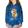 thumbnail image 3 of Uourmeti Stars Astronauts Galaxy Capybara Comfy Hooded Sweatshirt for Girls Long Sleeve with Pockets Trendy Casual Loose Fall Top Size 13-14, 3 of 7