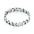thumbnail image 2 of Bling Jewelry Womens Solid Braided Curb Chain Link Ring Band .925 Sterling Silver 3MM, 2 of 4