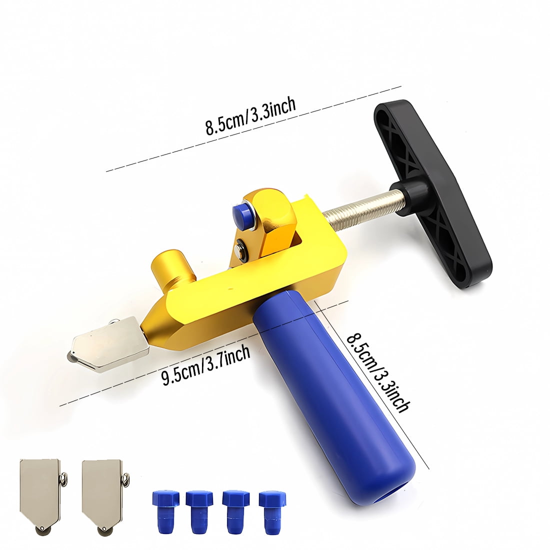 2 in 1 Glass and Tile Cutting Tool with Tungsten Steel Blades and Breaking Pliers – Manual Hand Cutter for Glass, Mirrors, Ceramic and Glazed Tiles – Ideal for DIY and Home Projects
