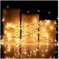 thumbnail image 4 of Waterproof Outdoor Solar Powered Copper Wire String Lights Starry Fairy Decorative Rope Lighting for Home Patio Lawn Yard Garden Wedding Party Christmas Decor Decorations 16ft 50 Mini White LEDs, 4 of 5