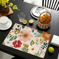 thumbnail image 4 of Bright Pioneer Flower Summer Placemats Table Placemats Set Of 4-Linen Kitchen Washable Placemats Table Mats 11.8"x17.7" Non-Slip Heat Resistant, 4 of 6