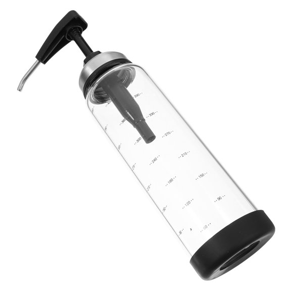 500 Ml Coffee Syrup Dispenser Honey Dispenser 6.6*6.6*26cm Black