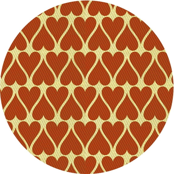 Ahgly Company Machine Washable Indoor Square Transitional Orange Area Rugs, 3' Square