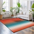 thumbnail image 3 of Area Rugs 3'x5', Red Teal Orange Ombre Carpet Runner Indoor Outdoor Rugs Home Decor Aesthetic, Modern Art Aesthetics Abstract Non Slip Mats Washable Accent Rug for Living Room Bedroom, 3 of 8