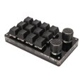 thumbnail image 2 of Mini teclado de 12 teclas con 2 perillas, interruptor azul, conexión por cable programable, Plug and Play, Teclado mecánico con una sola mano, 2 of 8