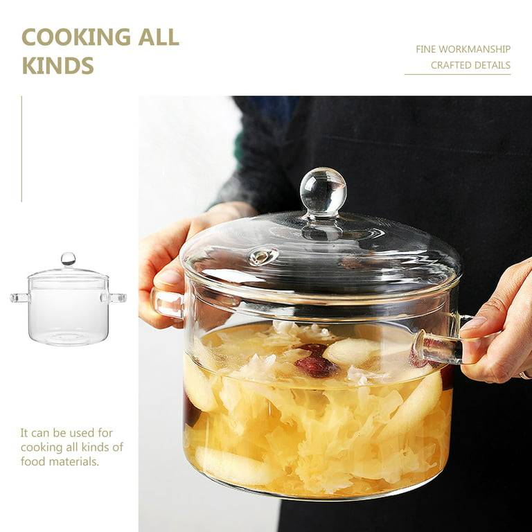 Clear Glass Stovetop Cooking Pot Cookware Stove Saucepan Soup Milk