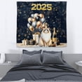 thumbnail image 3 of Happy New Year Ragdoll Welcome 2025 Balloon Firework Party Tapestry Cat Lover Kitten Owner Gifts Idea Wall Hanging Backdrop Home Decor - 01014, 3 of 5