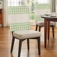 thumbnail image 4 of Green Plaid Chair Covers Set of 4 Retro Country Green Plaid Linen Texture Chair Back Covers Stretch Removable Washable Slipcovers Protector for Dining Room Kitchen Party Decor, 4 of 9