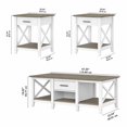 thumbnail image 4 of Bush Furniture Key West Coffee Table with Set of 2 End Tables, Shiplap Gray/Pure White, 4 of 7