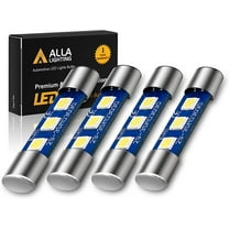 Alla Lighting 4pcs F30-WHP 6612F 6614F 6615F LED Bulbs T-2 SF6/6 BASE 6641 Super Bright Vanity Mirror Lights, Map Lights, Footwell Lights, Trunk Lights TS-14V1CP (6000K White)