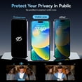 thumbnail image 3 of Protescreen 2 Pack Privacy Screen Protector for iPhone 15 6.1", True 28° Anti-Spy, 9H Hardness Shatterproof Tempered Glass, Easy to Install, Bubble-Free, 3 of 10