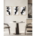 thumbnail image 3 of SHENIFY Large 24x36in3pcs Natural Framed Black White Abstract Canvas Wall Art Ink Wash Pastel Wall Decor Modern Rendering Illustration Art Painting for Bedroom Dining Room, 3 of 8