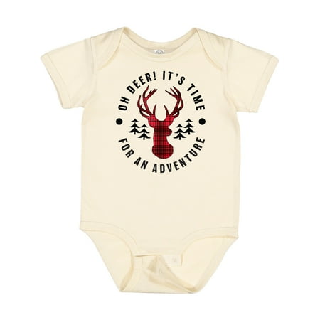 

Inktastic Plaid Oh Deer It s Time for an Adventure with Trees Gift Baby Boy or Baby Girl Bodysuit