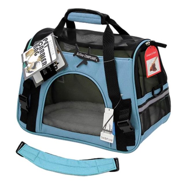 Paws & Pals PTCR01-LG-BL Porte-Bébé Confortable à Côtés Souples - Bleu
