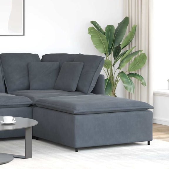 vidaXL Modular Sofa Dark Grey Velvet (100% polyester), Metal, Foam