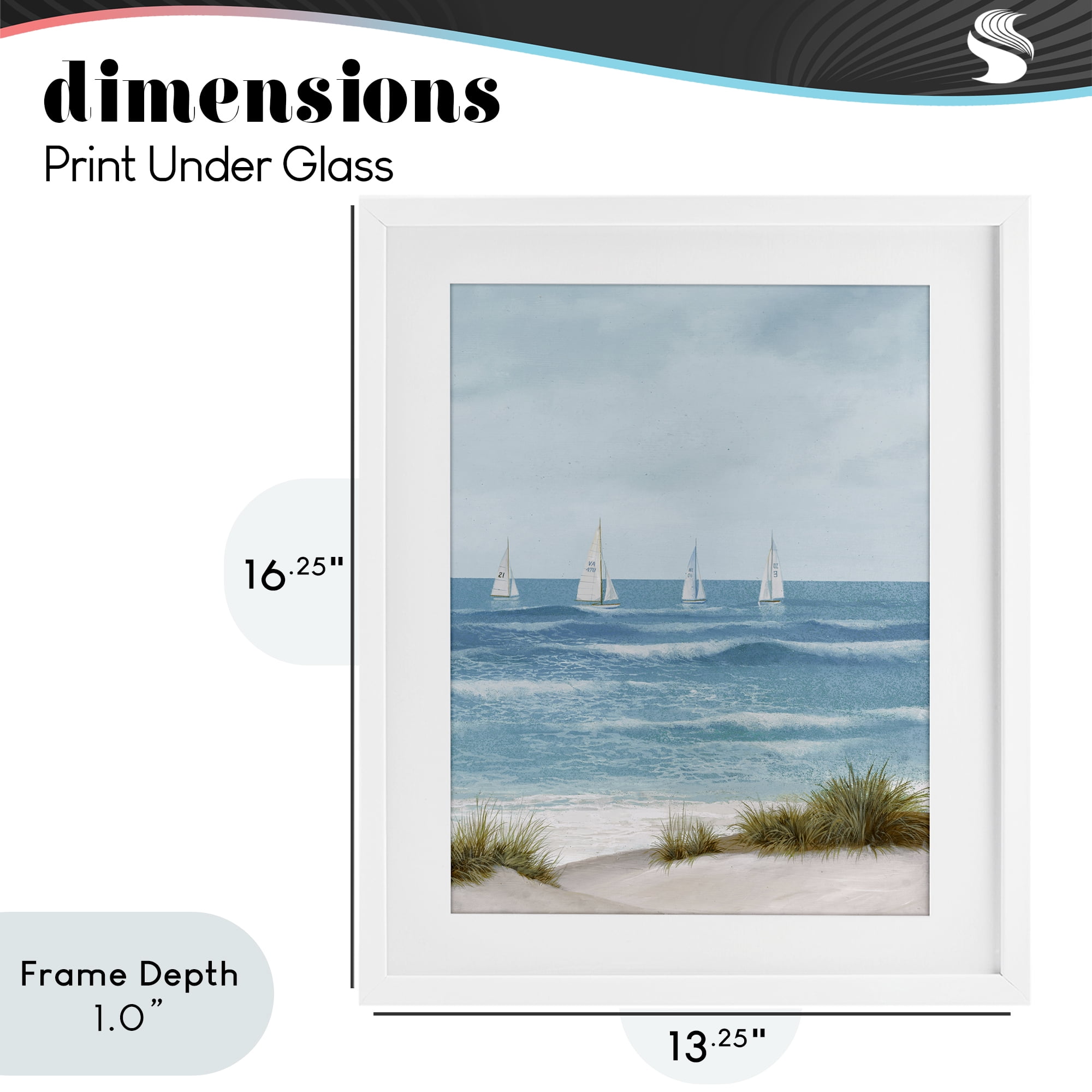 Stupell Industries Boats Sailing Away White Framed Print Under Glass, design by Lorenzo Collective
