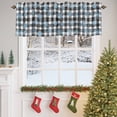 thumbnail image 4 of Valances for Windows Blue Winter Snowflakes Rod Pocket Short Curtain for bathroom living room bedroom Black White Plaid 1 Panel 54x18in, 4 of 7
