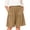 Khaki, variant on ManxiVoo Womens Casual Loose Folded Hem 5 Inch Pants Flowy Skirt Shorts Style