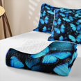 thumbnail image 4 of Erosebridal Cute Butterfly Quilt Full, Princess Wildlife Full Bedspread Sets, Reversible, Deep Teal Blue, 3pcs (1 Coverlet and 2 Pillowcases), 4 of 7