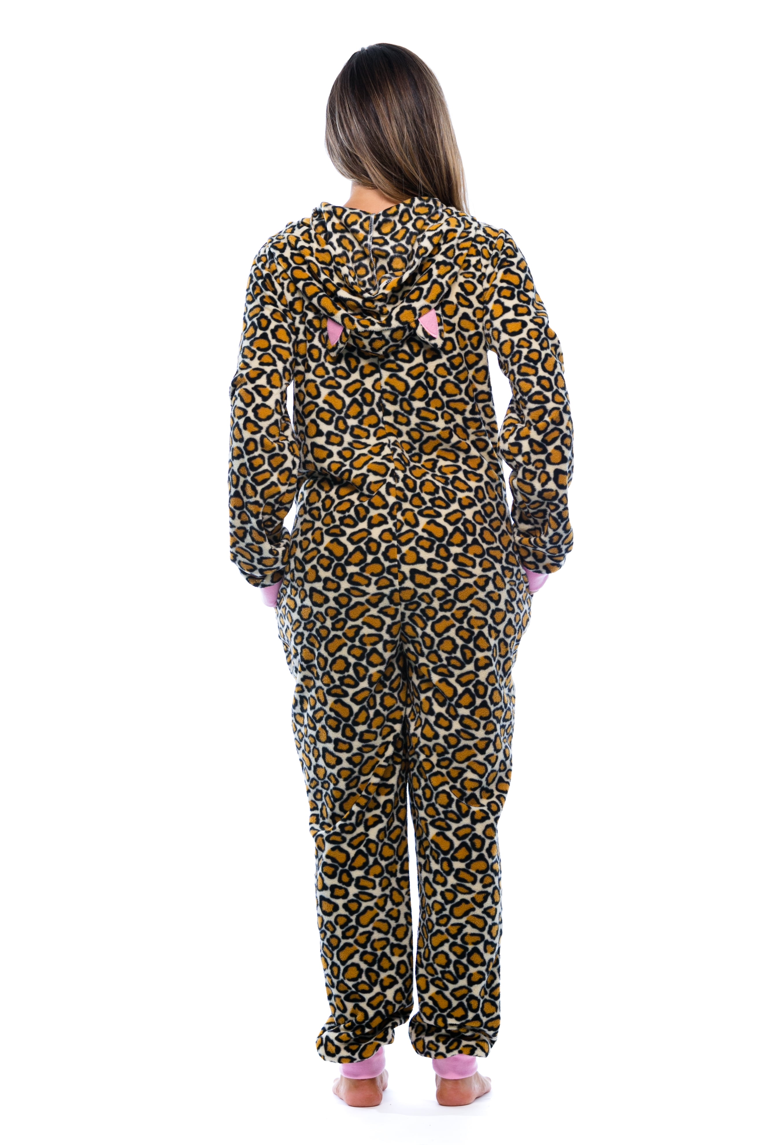 Adult Onesie with Animal Prints / Pajamas (Cheetah, Small)