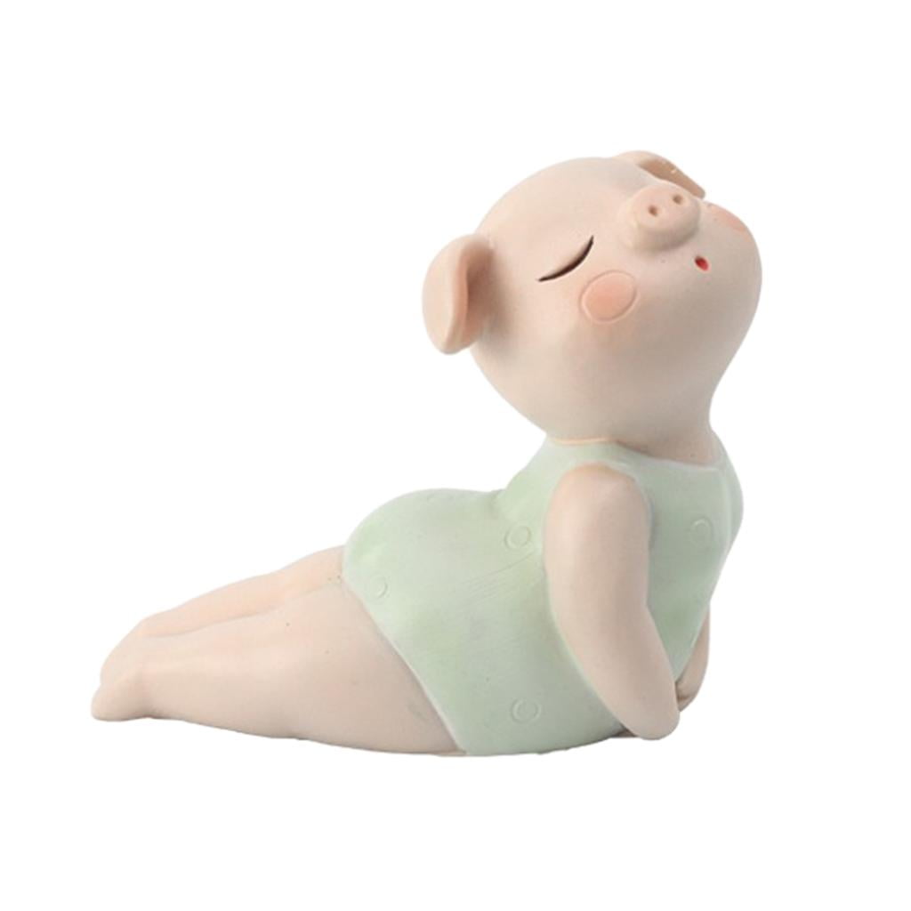 Resin Creative Cartoon Yoga Pig Decor Statue Yoga Pig_Elegant