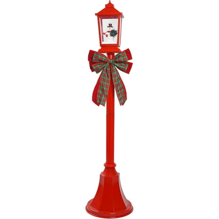 holiday time led christmas snowman snowing lamp post snowing artificial christmas tree