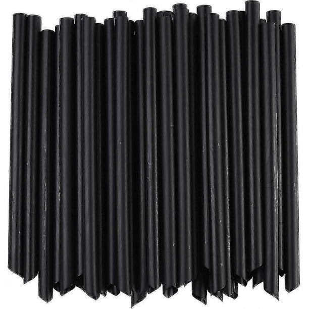 100 Pcs Black Straws Jumbo Smoothie Straws, Plastic Disposable Wide-mouthed Large Straws(0.43" Wide X 9.45" Long)